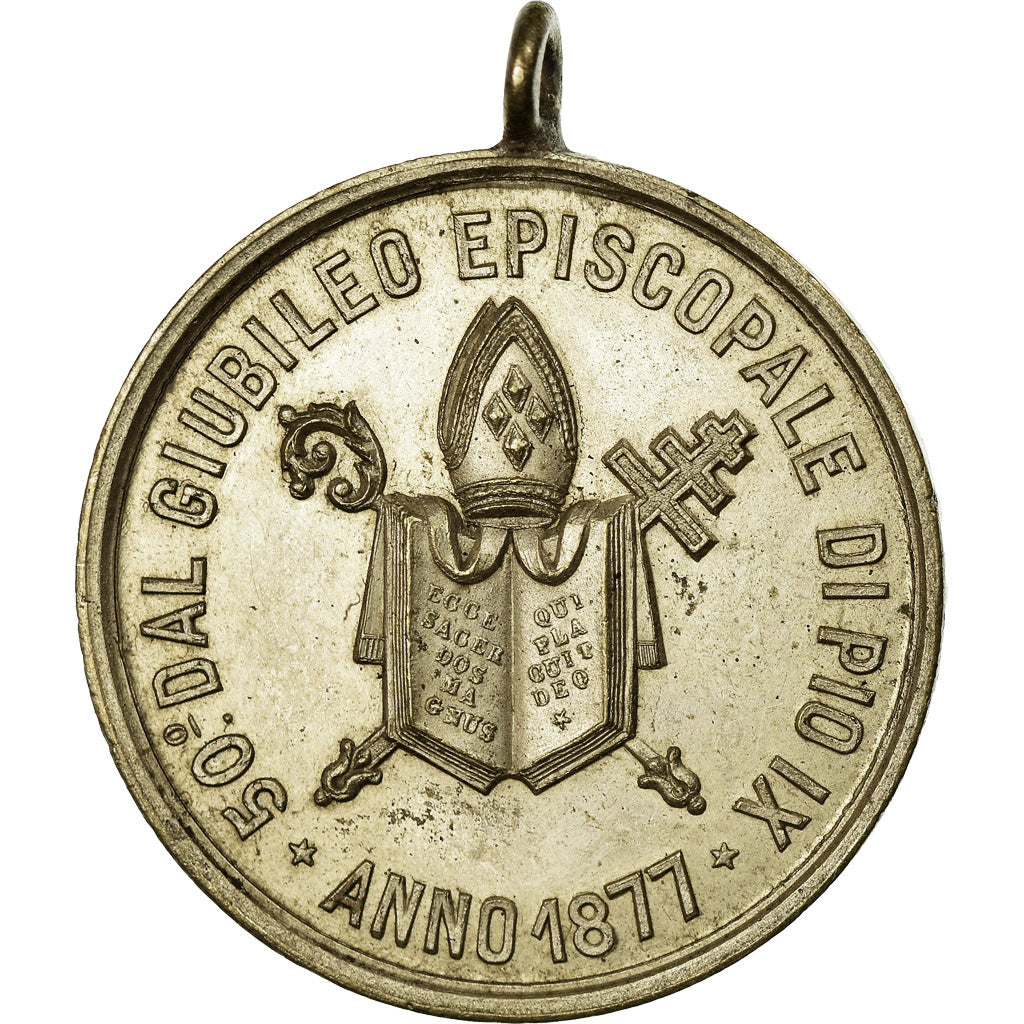 Watykan, Medal, Jubilée Episcopal de Pie IX, Rome, Religie i wierzenia, 1877