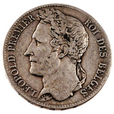 Belgio, Leopold I, 5 Francs, 5 Frank, 1833, BB, Argento, KM:3.1