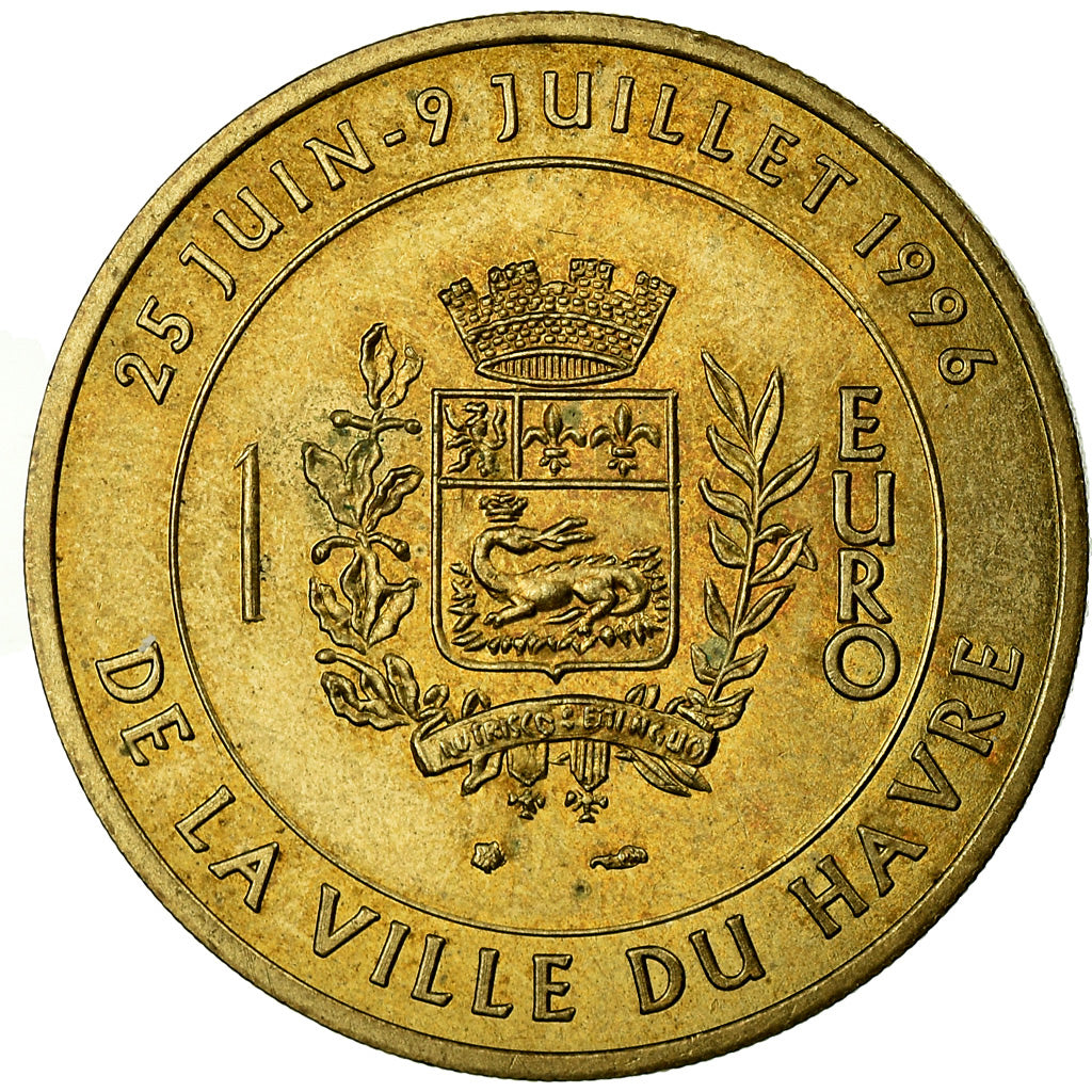 Frankrijk, Token, 1 Euro de la Ville du Havre, Pont de Normandie, 1996, FDC