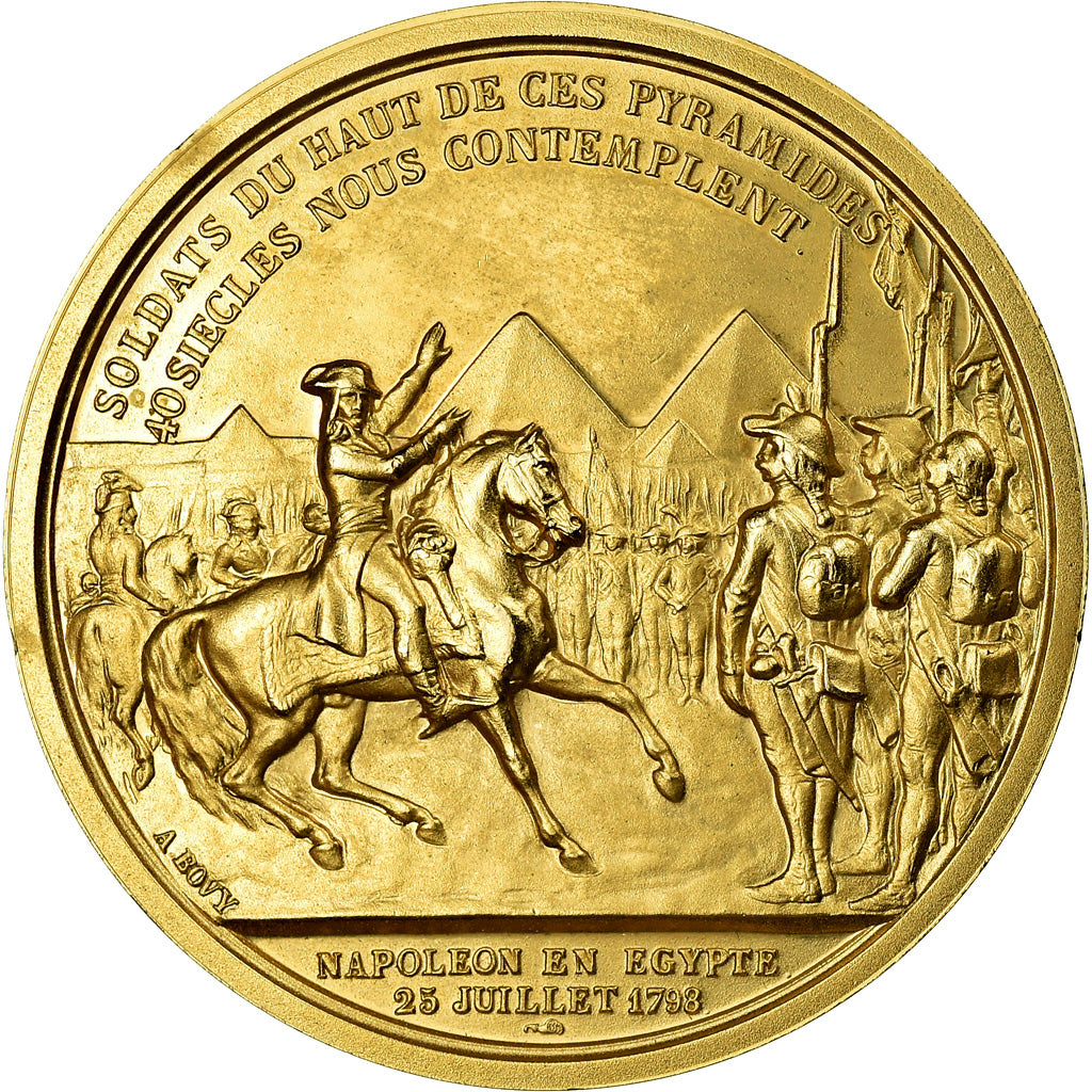 France, Medal, Napoléon Bonaparte, Bataille des Pyramides(1798), Bovy