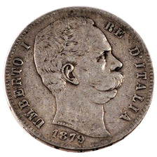 ITALY, 5 Lire, 1879, Rome, KM #20, VF(30-35), Silver, 24.72