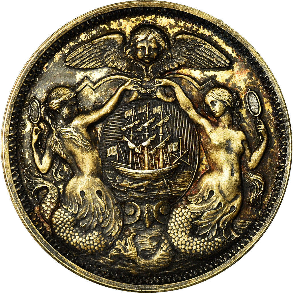 Francja, Medal, Régates, Ville de Dieppe, Wysyłka, 1876, Hamel, AU(55-58)