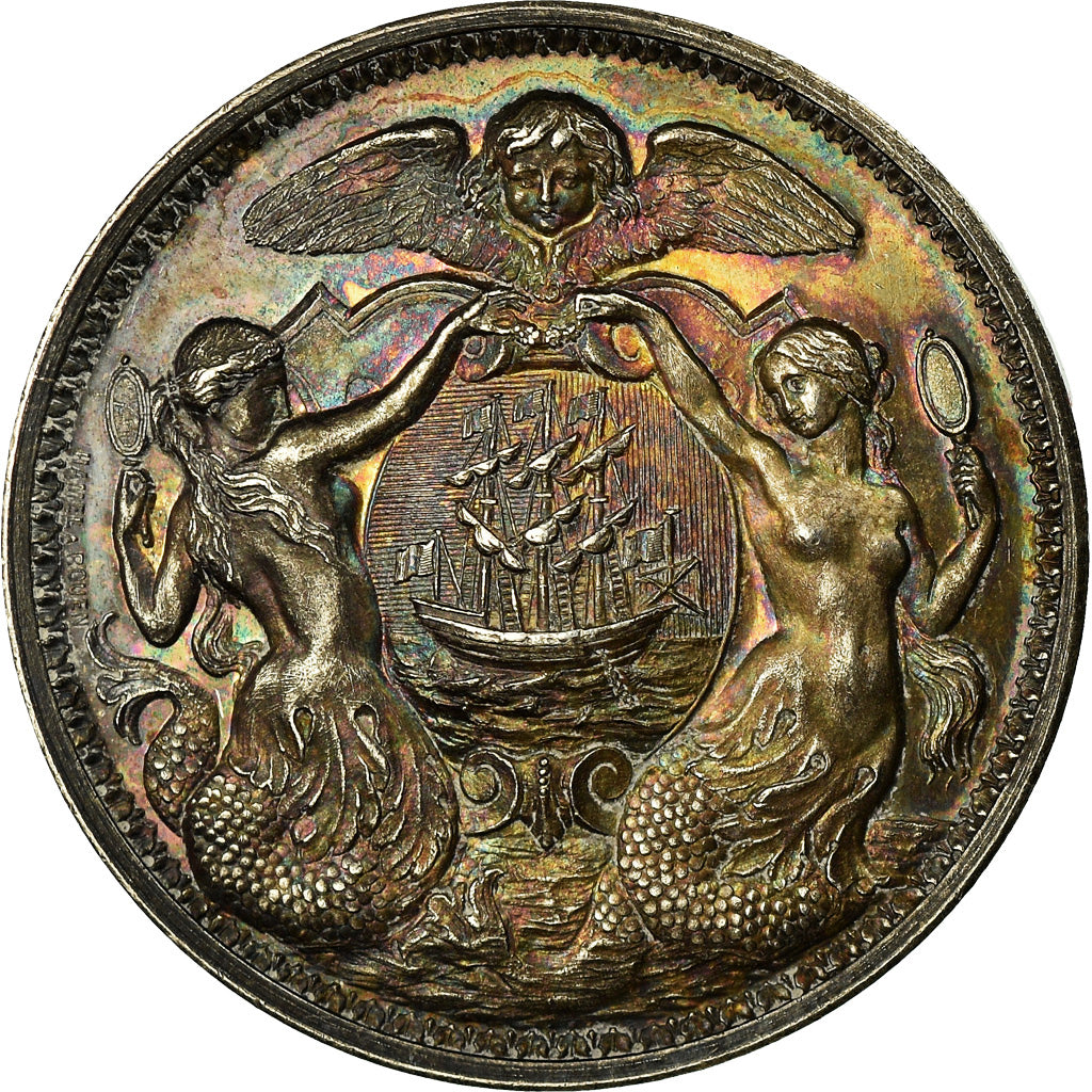 France, Medal, Régates, Ville de Dieppe, Shipping, 1880, Hamel, MS(63), Silver