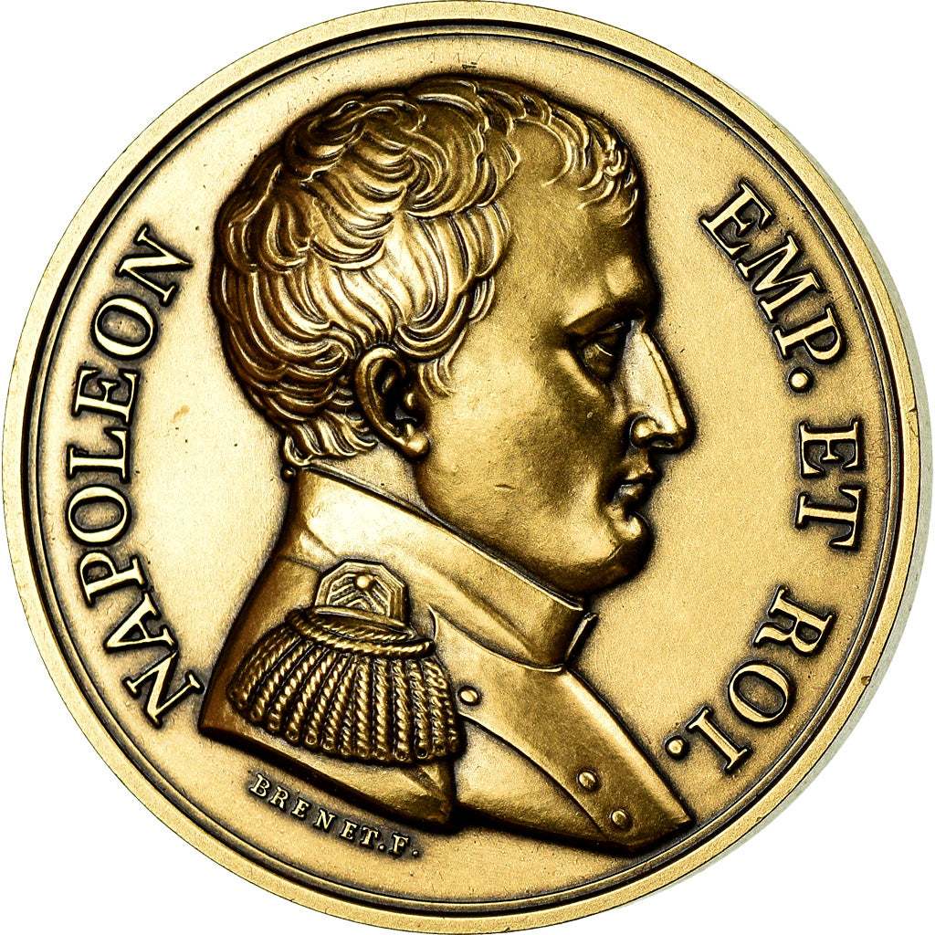 France, Medal, Napoléon Empereur et Roi, History, Denon, Restrike, MS(65-70)