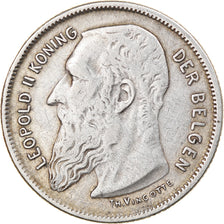 Coin, Belgium, Leopold II, 2 Francs, 2 Frank, 1909, EF(40-45), Silver, KM:59