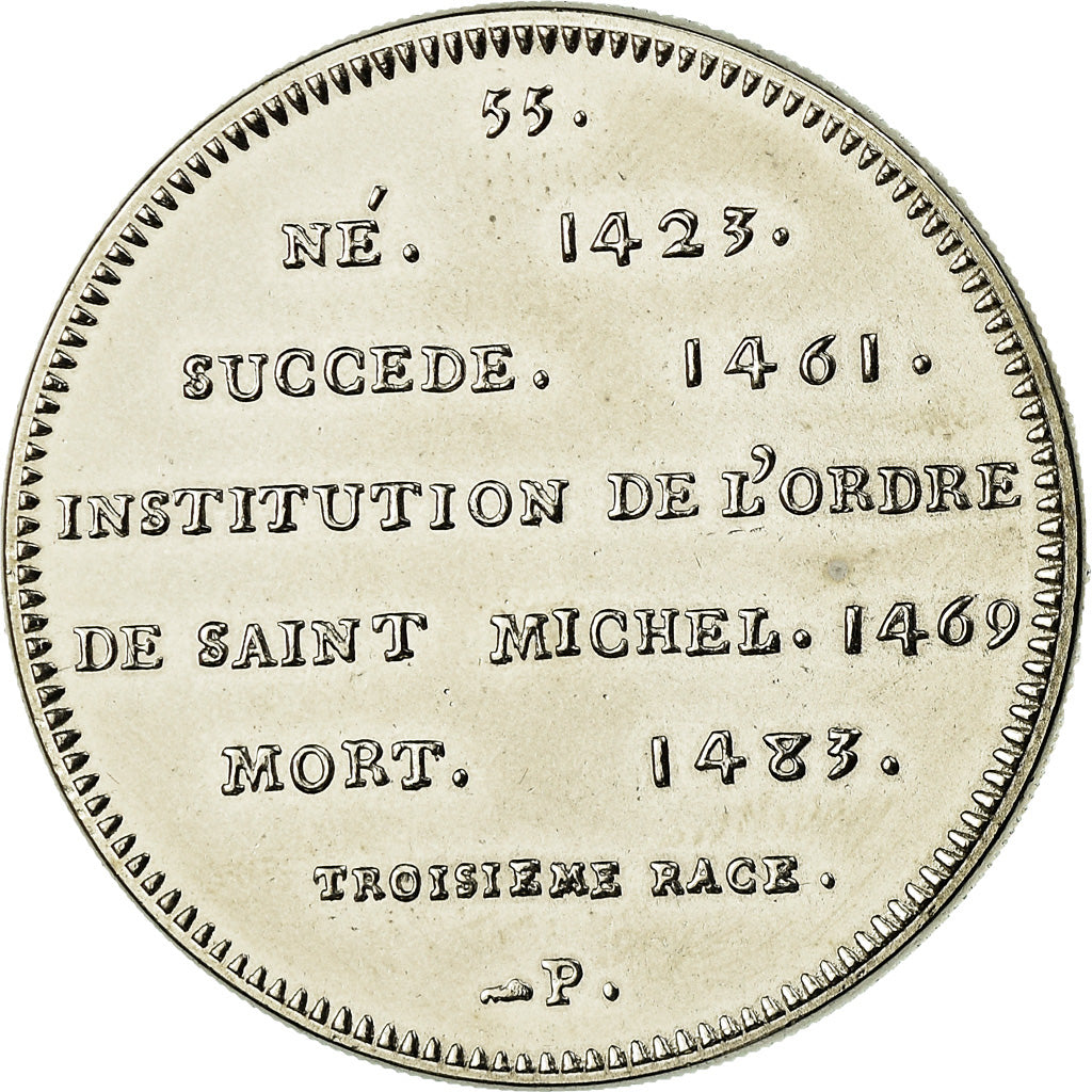 France, Medal, Les Rois de France, Louis XI, MS(65-70), Nickel