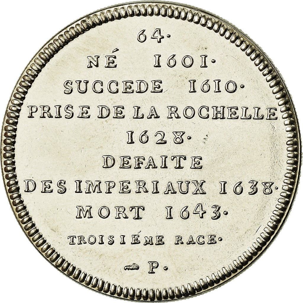 França, Medal, Les rois de France, Louis XIII, MS(65-70), Níquel