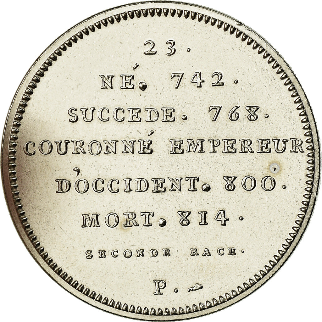 França, Medal, Les Rois de France, Charlemagne, MS(65-70), Níquel