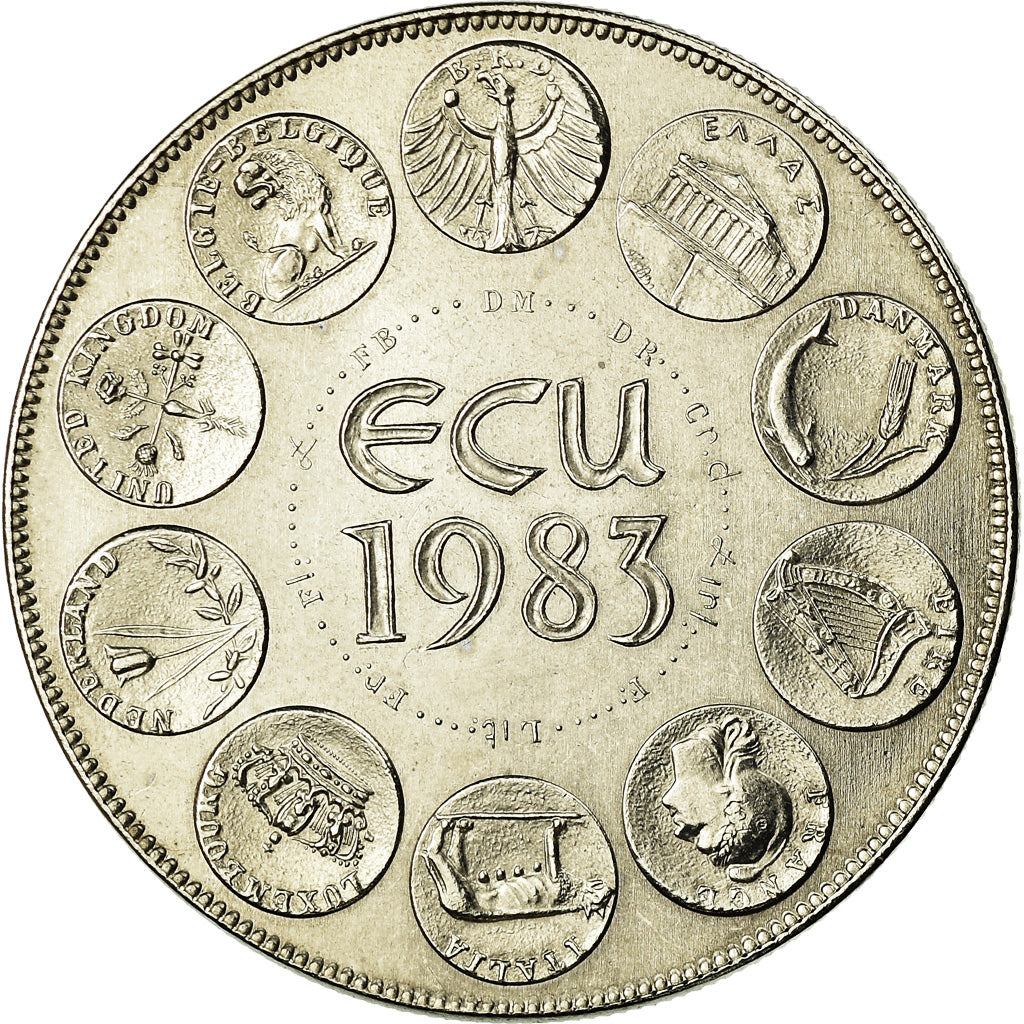 França, Medal, Ecu Europa, Europe Assise, 1983, Rodier, MS(65-70)