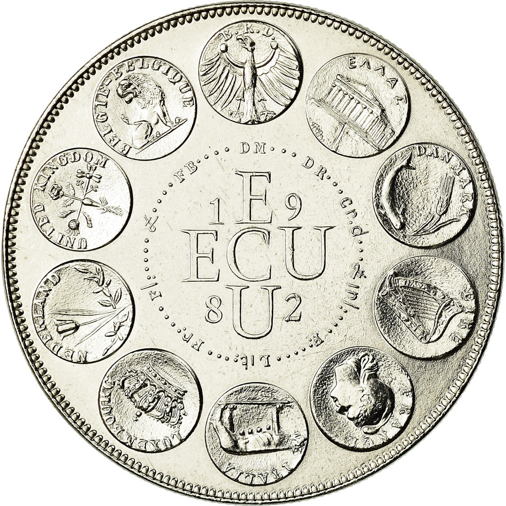 Francja, Medal, Ecu Europa, Europe Assise, 1982, Rodier, MS(65-70)