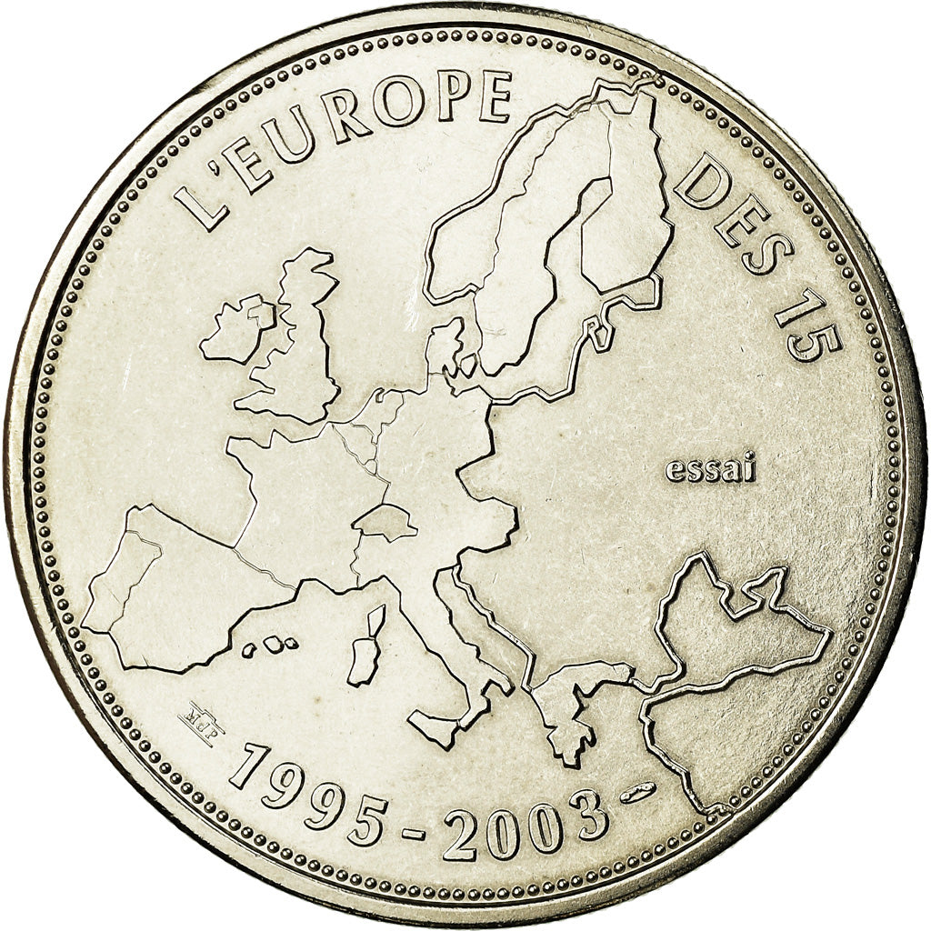 Frankrijk, Medaille, L'Europe des 15, essai, 2003, Jimenez, FDC, Copper-nickel