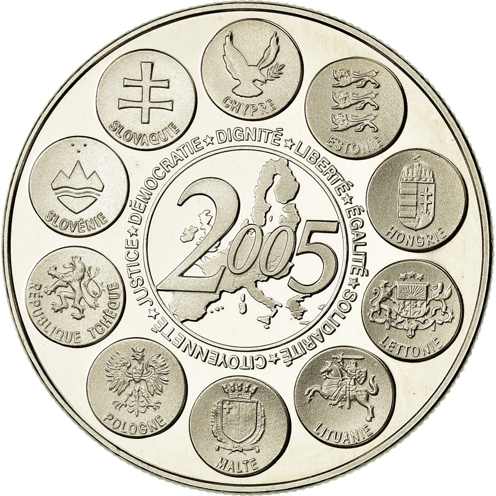 Frankreich, Medaille, la Constitution Européenne, Politics, Society, War, 2005