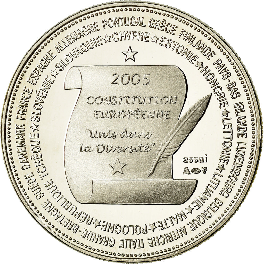 Frankreich, Medaille, la Constitution Européenne, Politics, Society, War, 2005