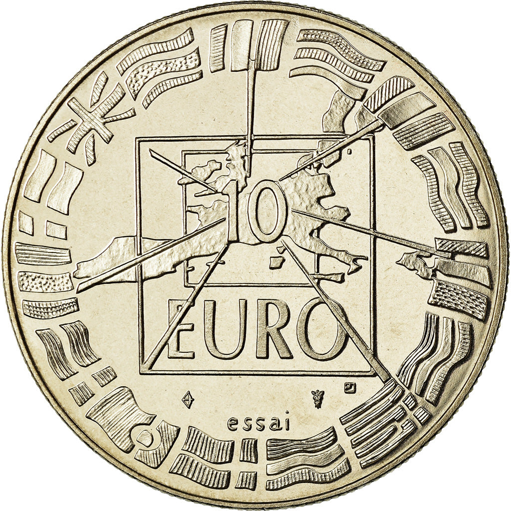 France, Médaille, 10 Euro, De Gaulle-Adenauer, Politics, Society, War, 1998