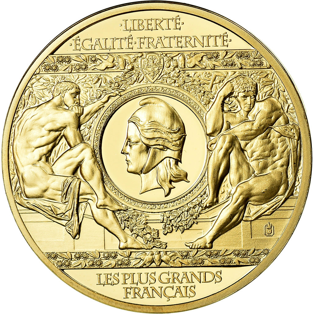 France, Médaille, Emmanuel Macron, Les Plus Grands Français, FDC, Copper Gilt