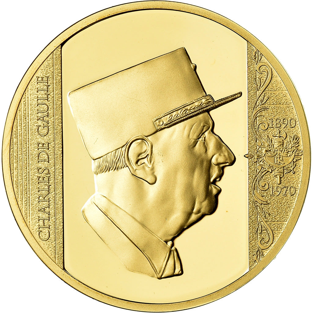 France, Medal, Charles de Gaulle, Les Plus Grands Français, MS(65-70), Copper