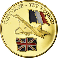 France, Medal, Concorde, La Légende, Aviation, MS(65-70), Copper Gilt