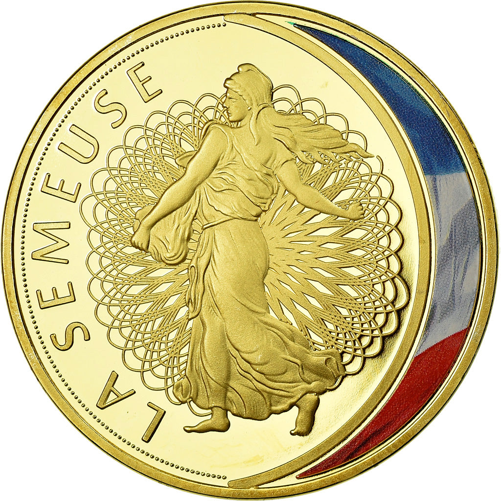 France, Médaille, Les Emblèmes Français, La Semeuse, FDC, Copper Gilt