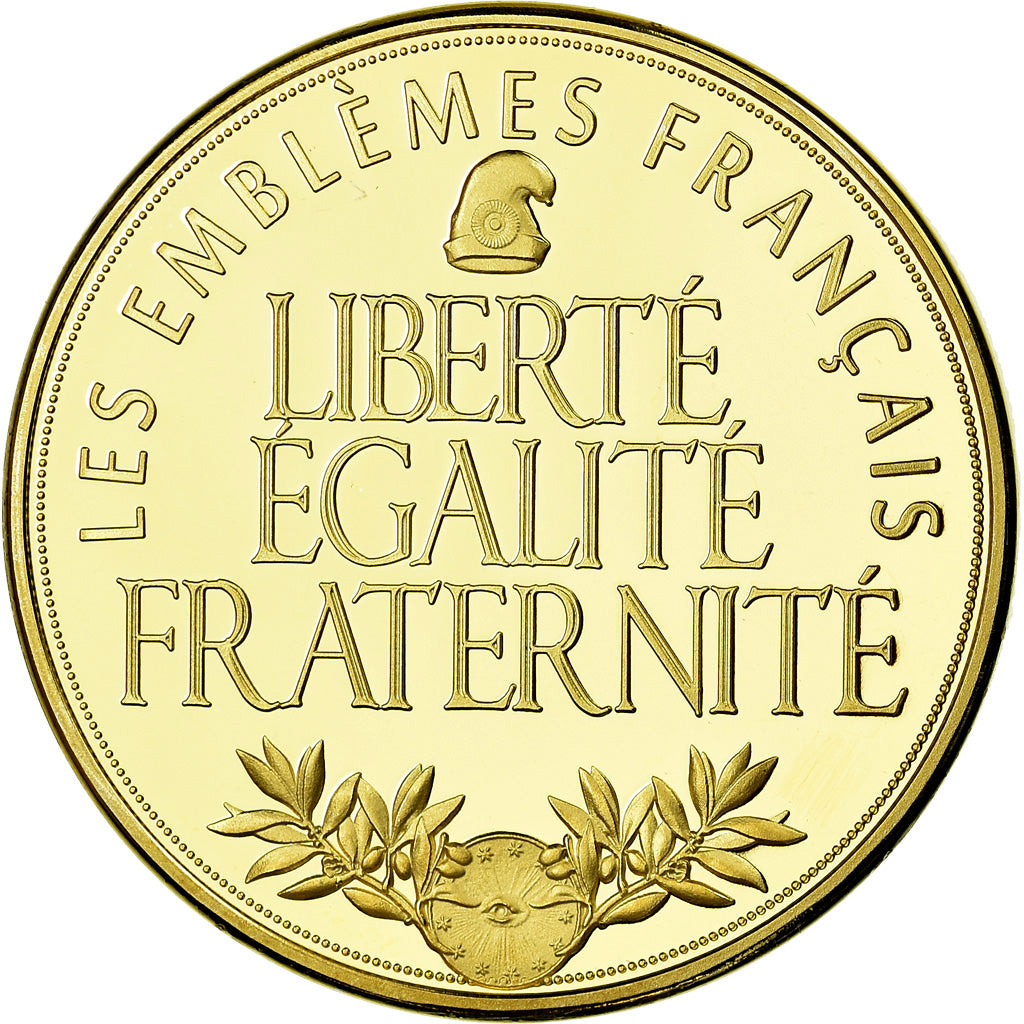 France, Médaille, Les Emblèmes Français, La Semeuse, FDC, Copper Gilt