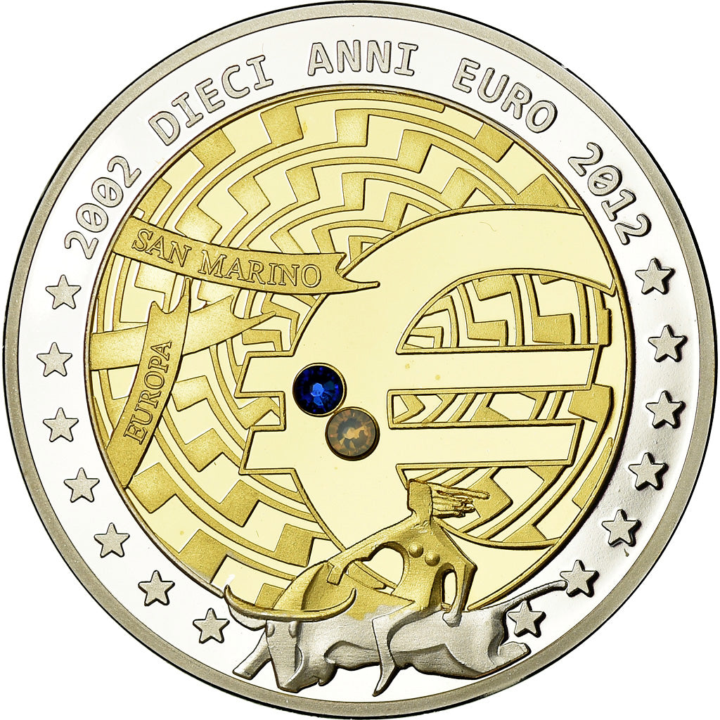 San Marino, Médaille, 10 ans de l'Euro, Politics, Society, War, 2012, FDC