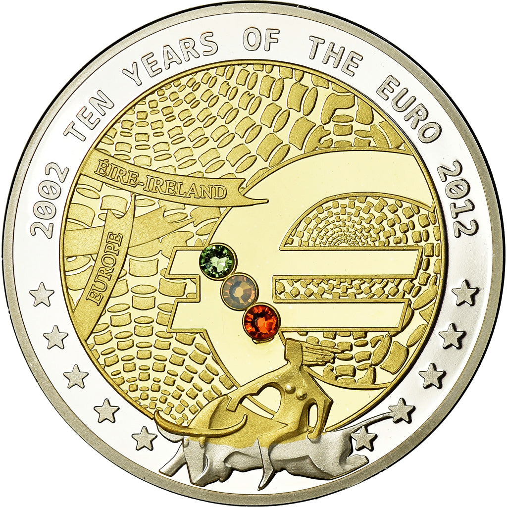 Ireland - Eire, Medal, 10 ans de l'Euro, Politics, Society, War, 2012