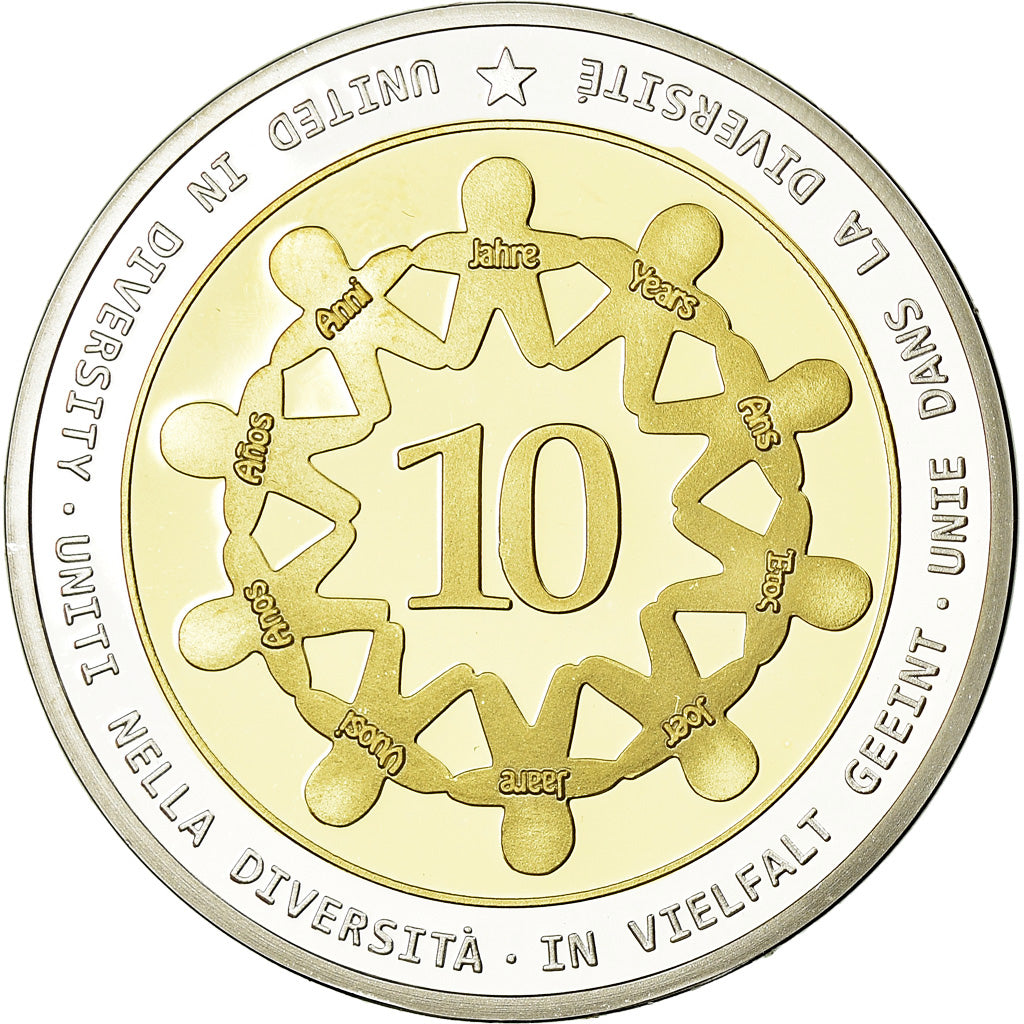France, Médaille, 10 ans de l'Euro, Politics, Society, War, 2012, FDC, Copper