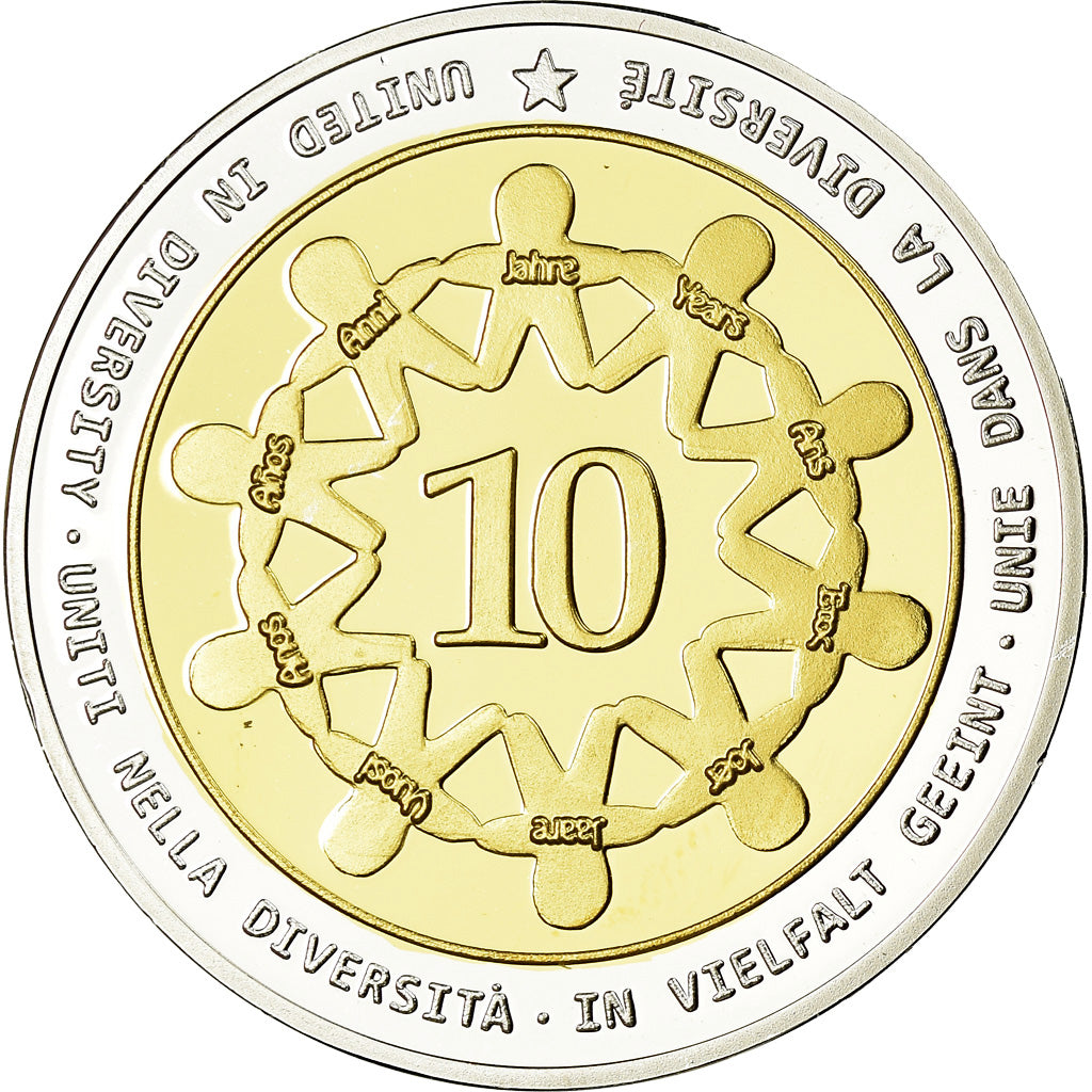 Estonia, Médaille, 10 ans de l'Euro, Politics, Society, War, 2012, FDC, Copper