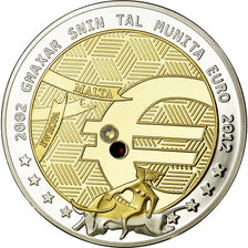 Malta, Medal, 10 ans de l'Euro, Politics, Society, War, 2012, MS(65-70), Copper