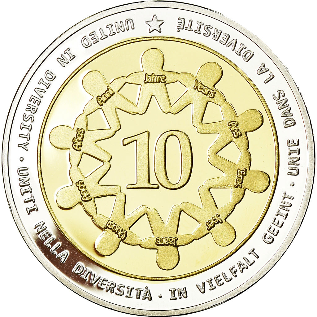 Malta, Medal, 10 ans de l'Euro, Politics, Society, War, 2012, MS(65-70), Copper