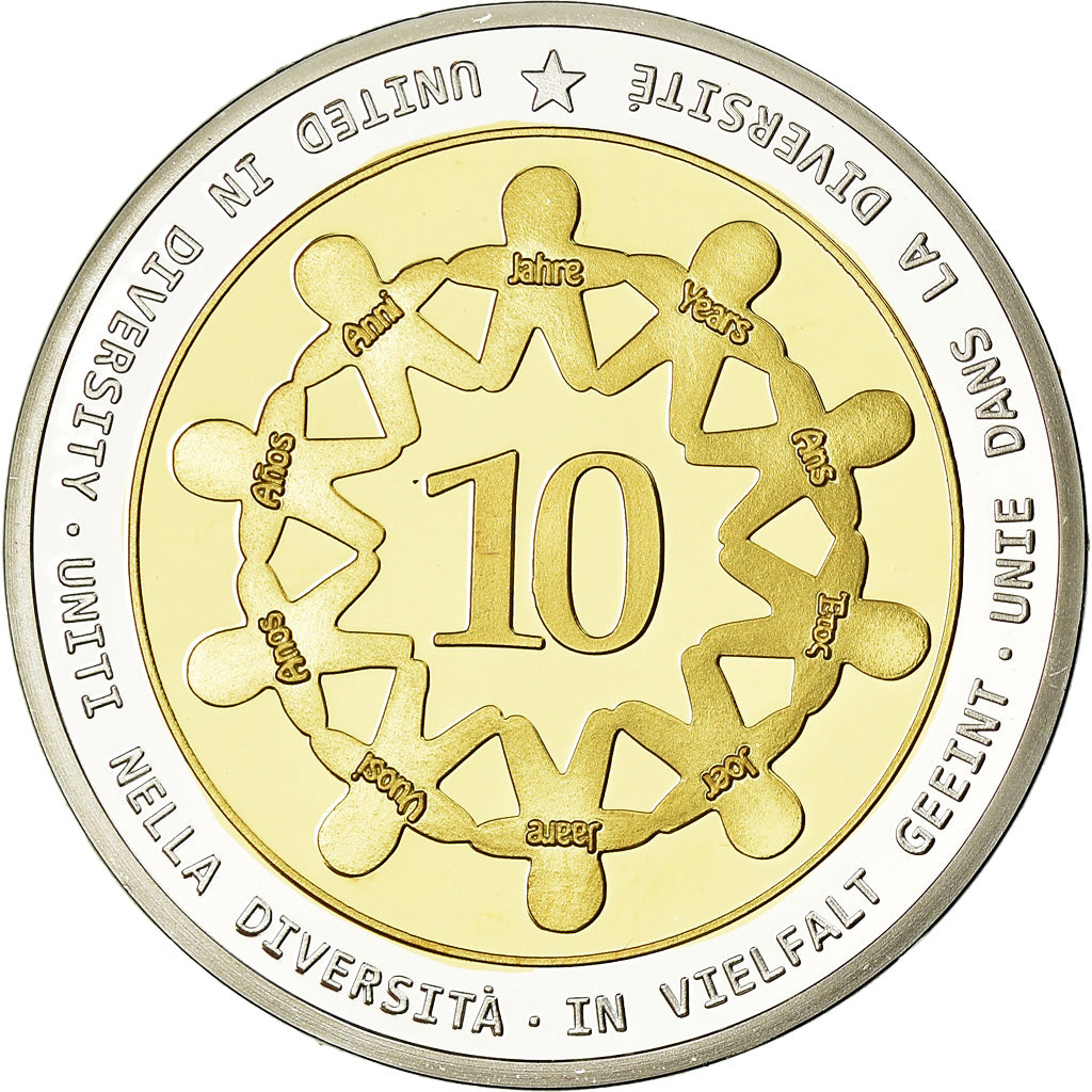 Italie, Médaille, 10 ans de l'Euro, Politics, Society, War, 2012, FDC, Copper