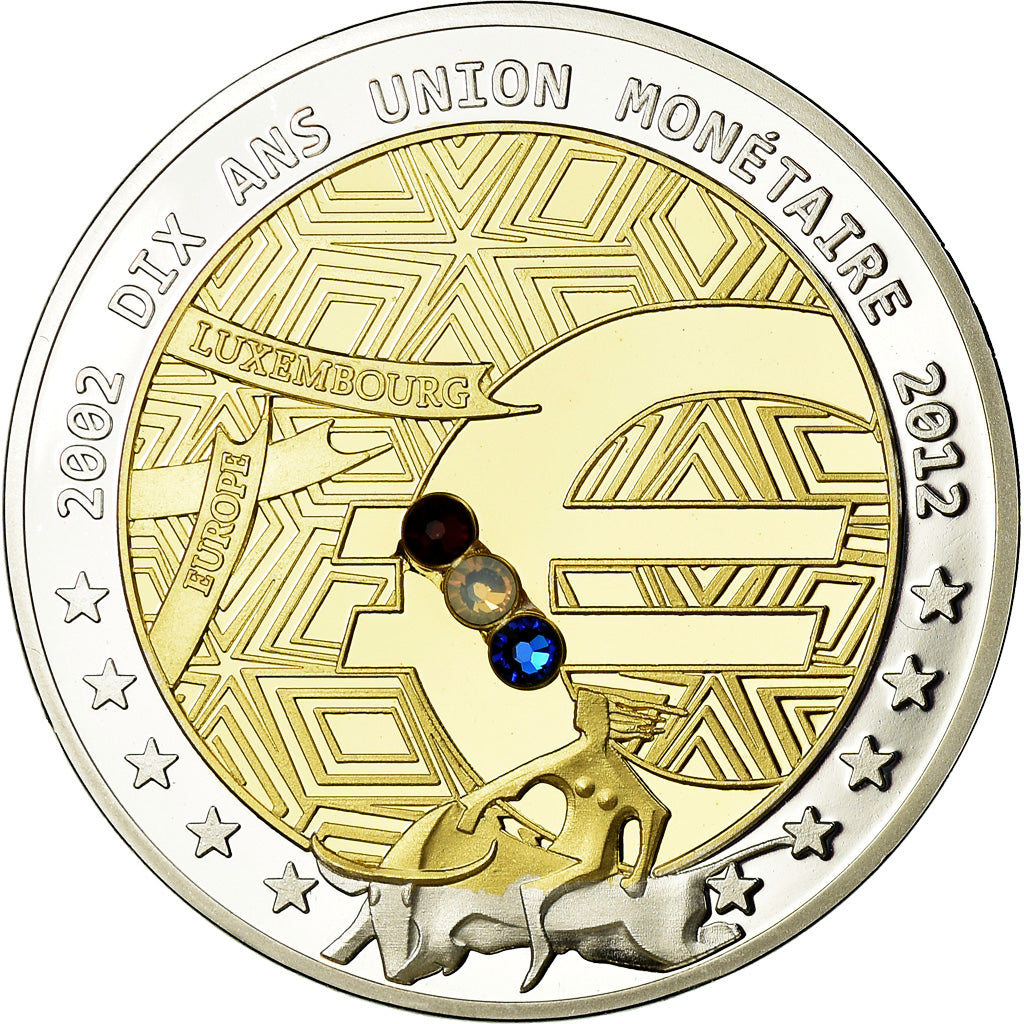 Luxembourg, Medal, 10 ans de l'Euro, Politics, Society, War, 2012, MS(65-70)