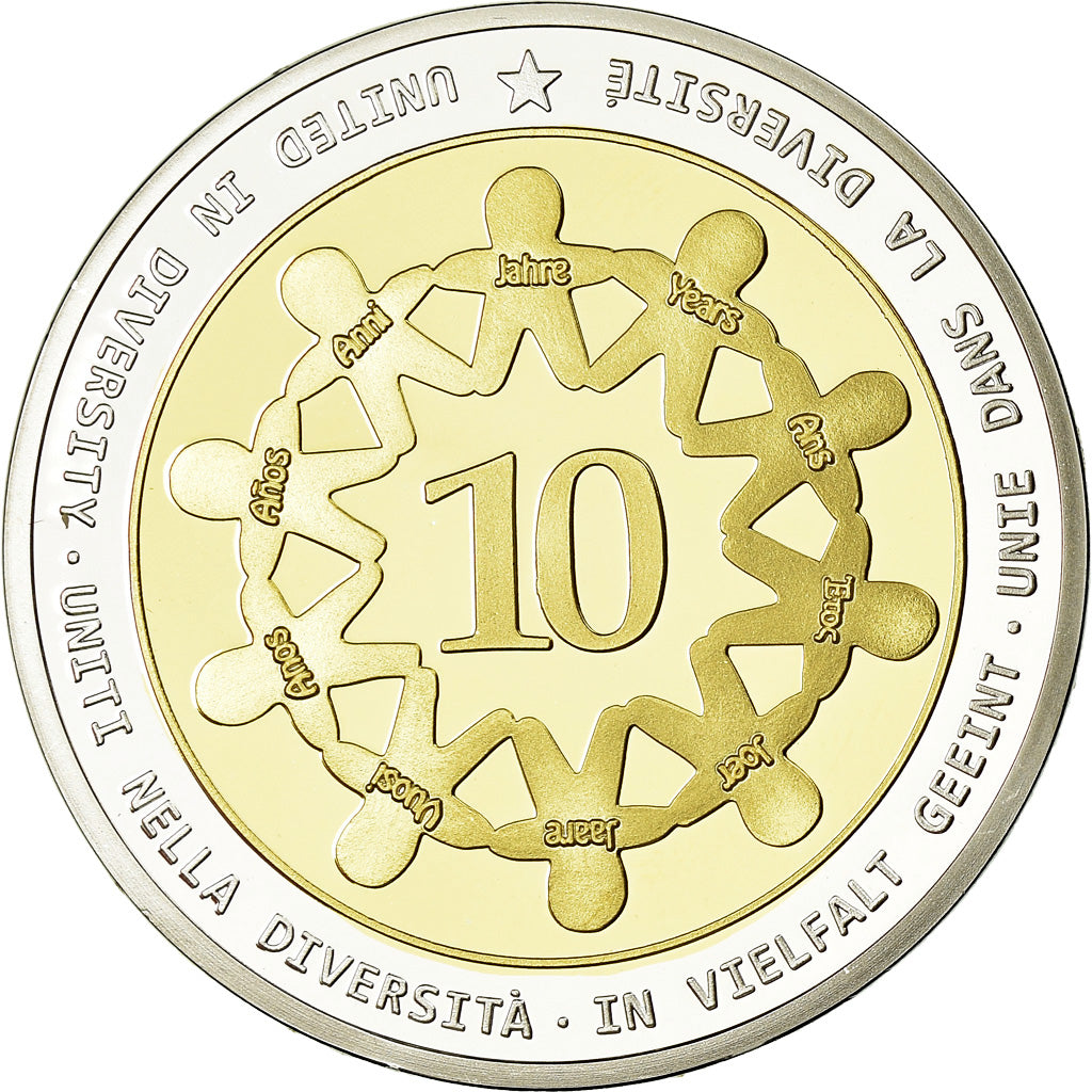 Greece, Medal, 10 ans de l'Euro, Politics, Society, War, 2012, MS(65-70), Copper