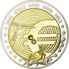 Vatican, Medal, 10 ans de l'Euro, Politics, Society, War, 2012, MS(65-70)
