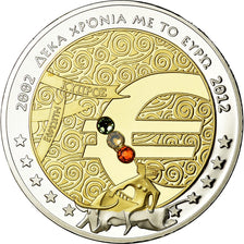 Cyprus, Medal, 10 ans de l'Euro, Politics, Society, War, 2012, MS(65-70), Copper