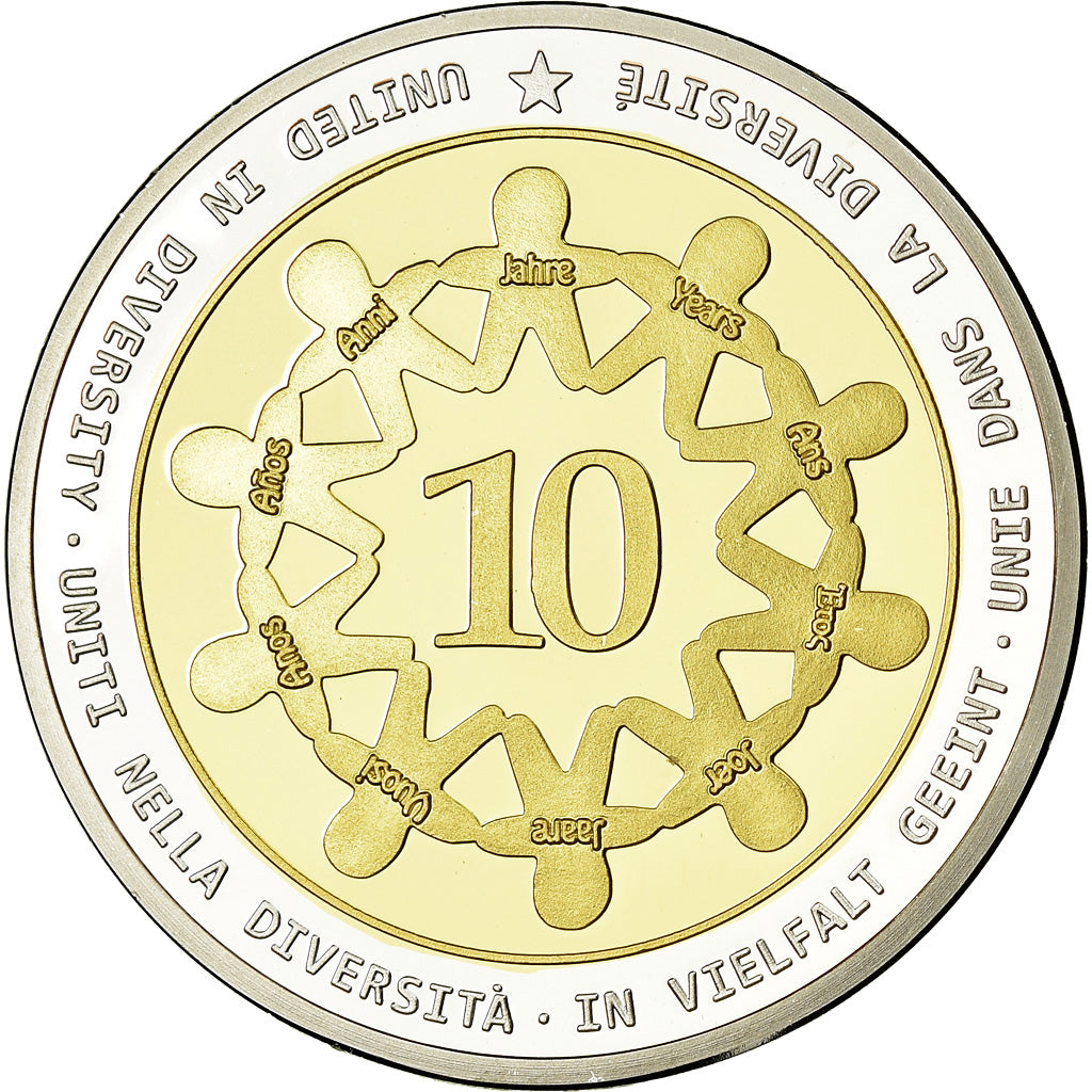 Cyprus, Medal, 10 ans de l'Euro, Politics, Society, War, 2012, MS(65-70), Copper