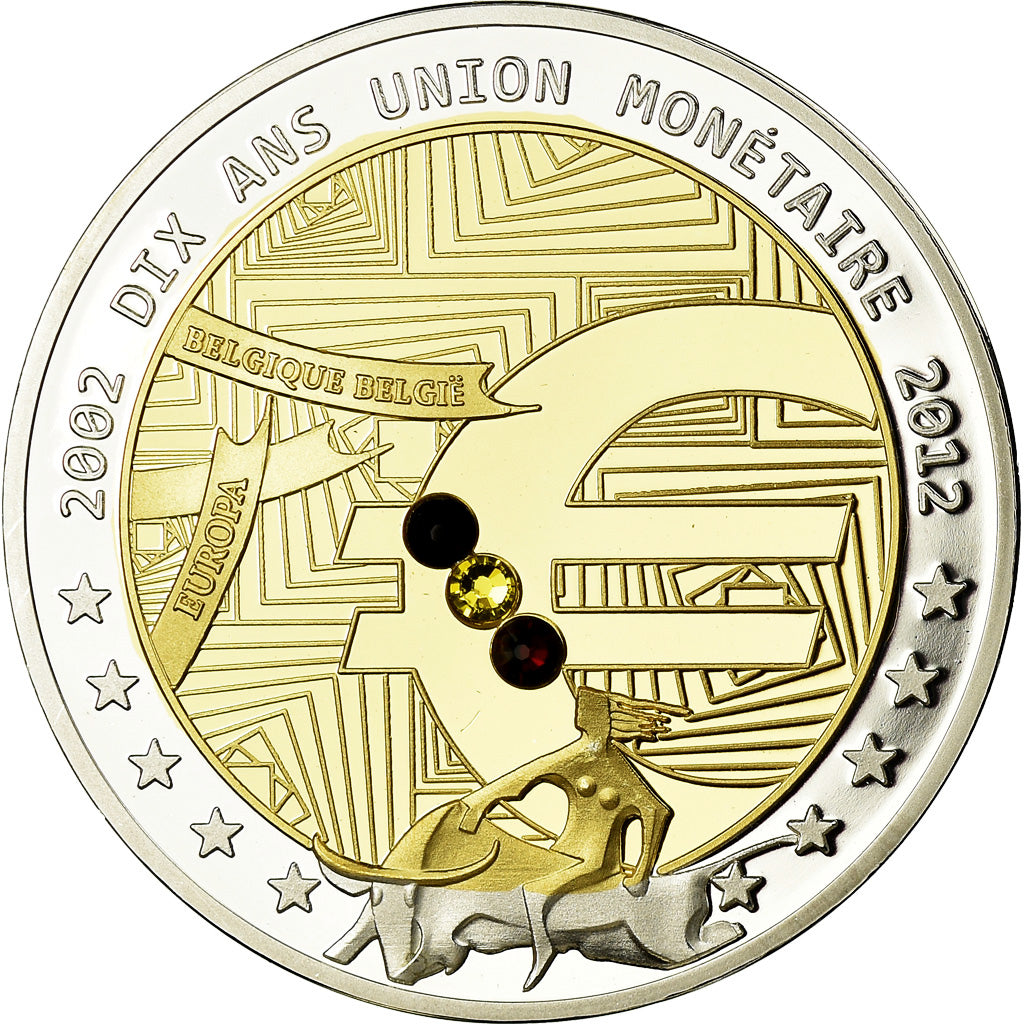 Belgium, Medal, 10 ans de l'Euro, Politics, Society, War, 2012, MS(65-70)