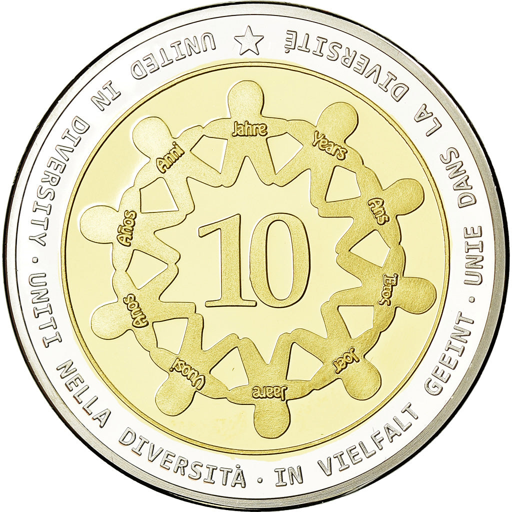 Belgium, Medal, 10 ans de l'Euro, Politics, Society, War, 2012, MS(65-70)