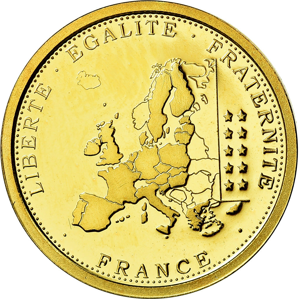 France, Medal, 10ème Anniversaire de l'Euro, 2009, MS(65-70), Gold