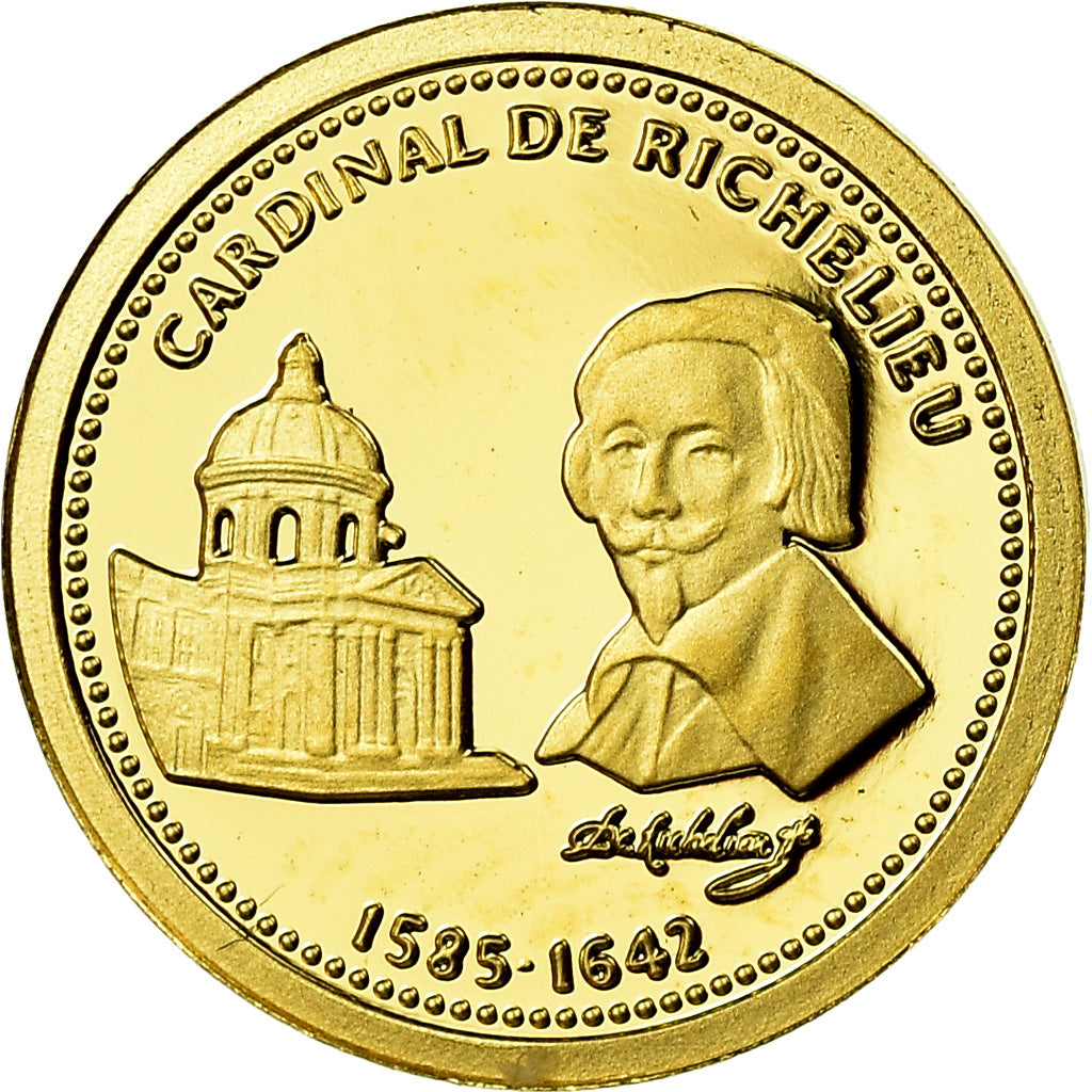 France, Medal, Cardinal de Richelieu, History, MS(65-70), Gold
