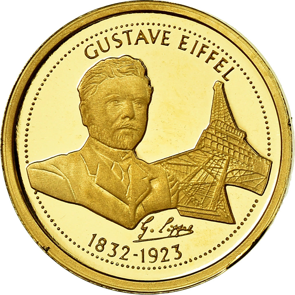 France, Medal, Gustave Eiffel, History, MS(65-70), Gold