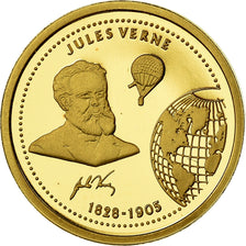 Francja, Medal, Jules Verne, Voyages, Sztuka i Kultura, MS(65-70), Złoto