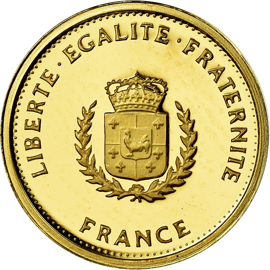 França, Medal, Jules Verne, Voyages, Artes e Cultura, MS(65-70), Dourado
