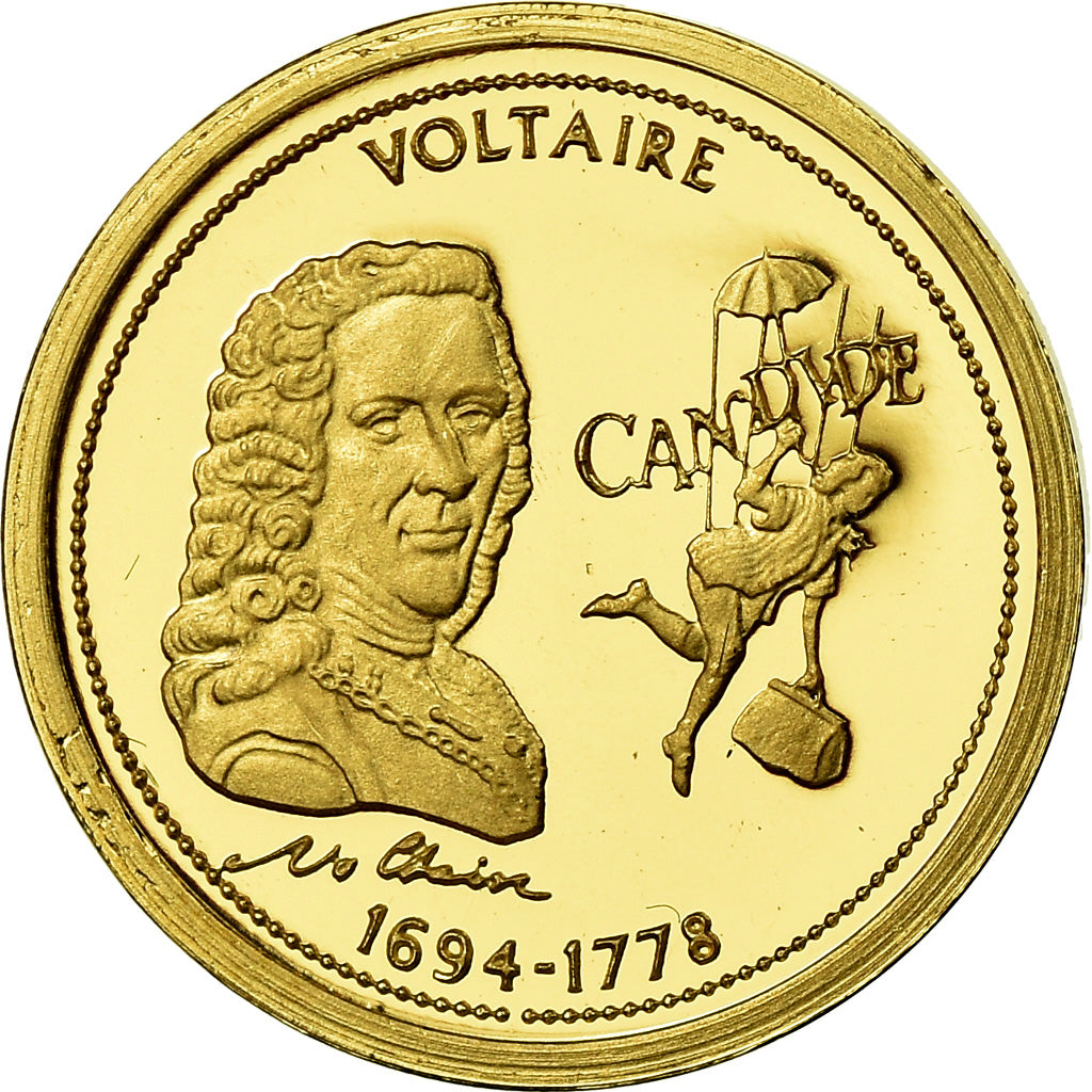 France, Medal, Voltaire, History, MS(65-70), Gold