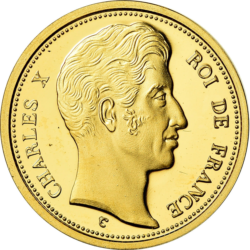 France, Medal, Reproduction, 100 Francs Essai, Charles X, MS(65-70), Gold