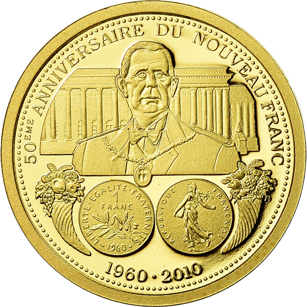 Francja, Medal, Charles de Gaulle, 50eme anniversaire du Nouveau Franc