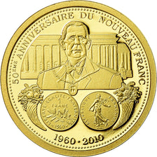 Francja, Medal, Charles de Gaulle, 50eme anniversaire du Nouveau Franc