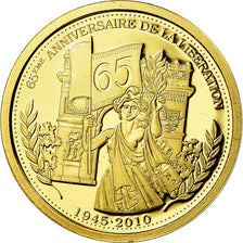 France, Medal, 65ème Anniversaire de la Libération, History, MS(65-70), Gold