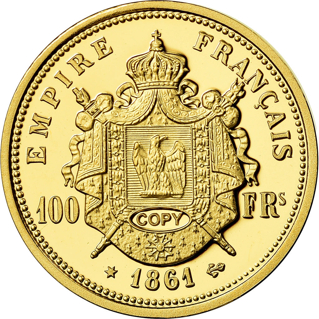Francja, Medal, Reproduction de la 100 Francs Or Napoléon III 1861, MS(65-70)