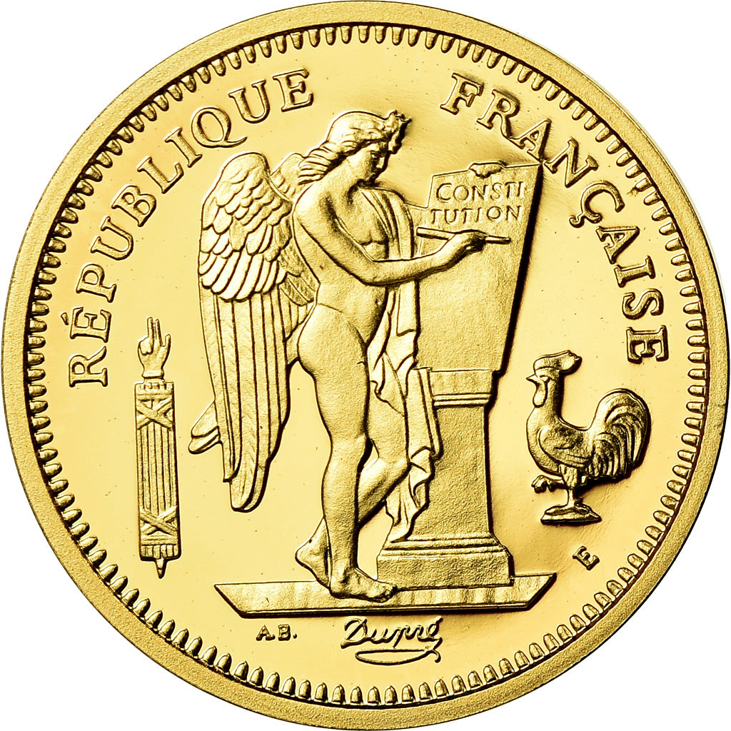 France, Médaille, Réplique Essai 50 Francs Génie, FDC, Or