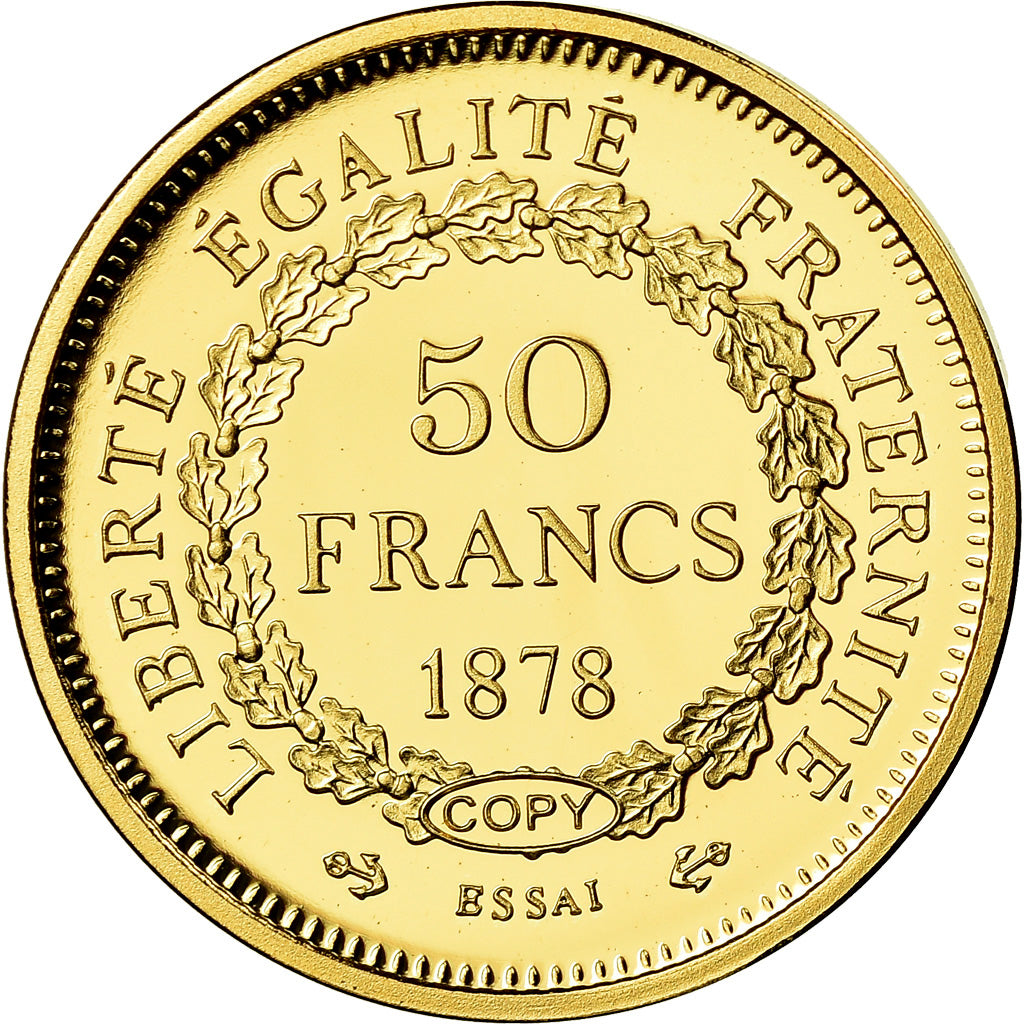 France, Médaille, Réplique Essai 50 Francs Génie, FDC, Or